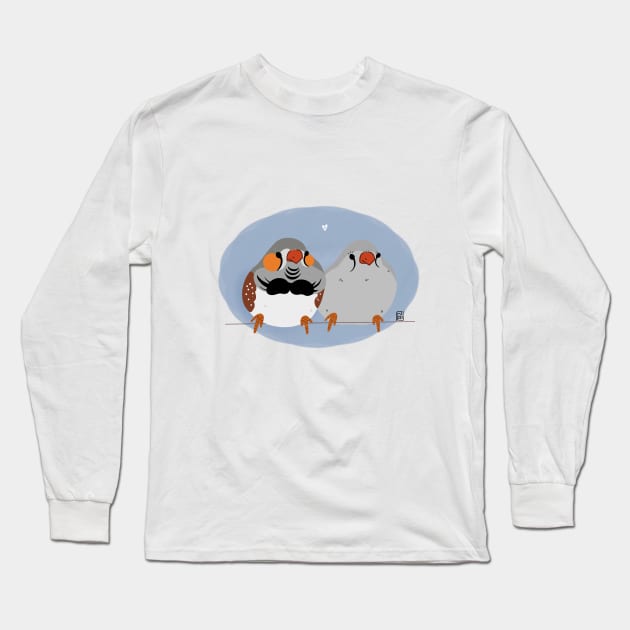 Couple of Mandarin Diamond Bird Long Sleeve T-Shirt by Bettafish_Sheba